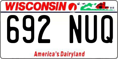 WI license plate 692NUQ