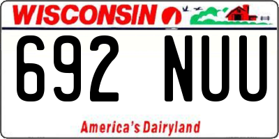 WI license plate 692NUU