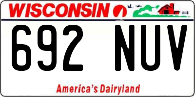 WI license plate 692NUV
