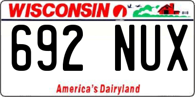 WI license plate 692NUX