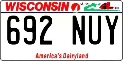 WI license plate 692NUY