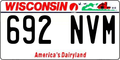 WI license plate 692NVM