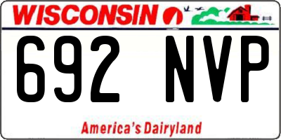 WI license plate 692NVP
