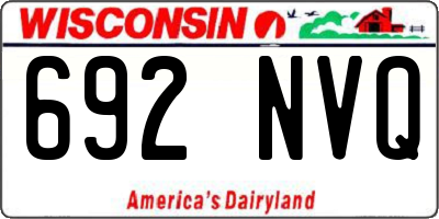 WI license plate 692NVQ