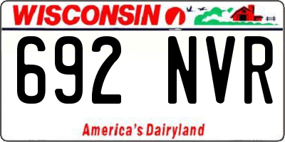 WI license plate 692NVR