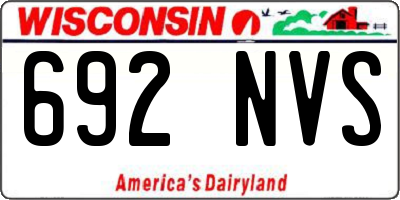 WI license plate 692NVS