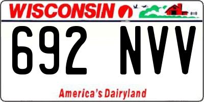 WI license plate 692NVV