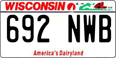 WI license plate 692NWB