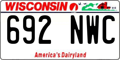 WI license plate 692NWC