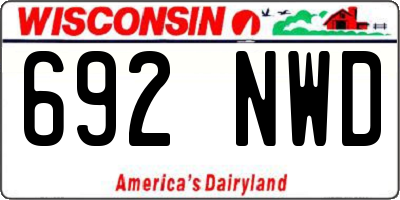 WI license plate 692NWD