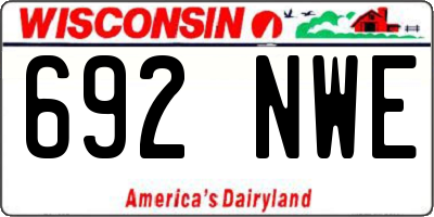 WI license plate 692NWE