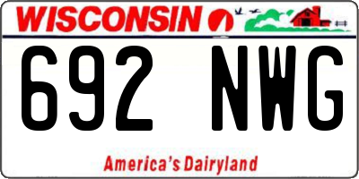 WI license plate 692NWG