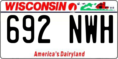 WI license plate 692NWH