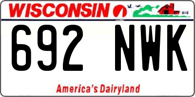 WI license plate 692NWK