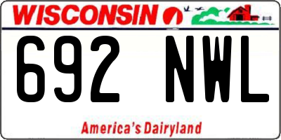 WI license plate 692NWL