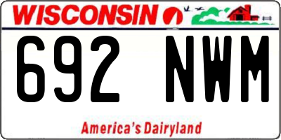 WI license plate 692NWM