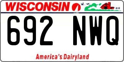 WI license plate 692NWQ