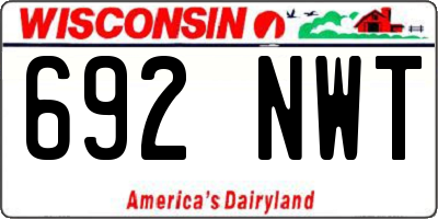 WI license plate 692NWT