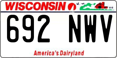 WI license plate 692NWV