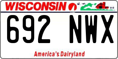 WI license plate 692NWX