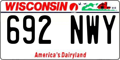 WI license plate 692NWY