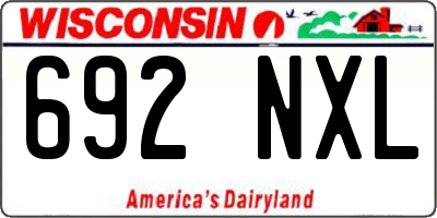 WI license plate 692NXL