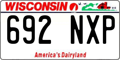 WI license plate 692NXP