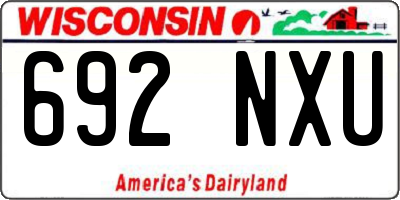 WI license plate 692NXU