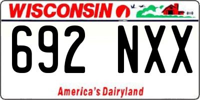 WI license plate 692NXX
