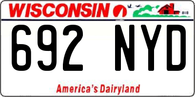 WI license plate 692NYD