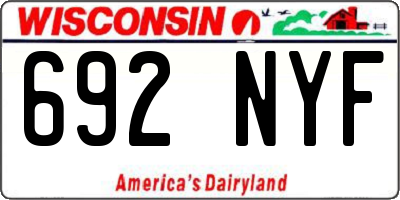 WI license plate 692NYF