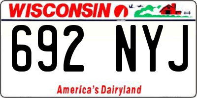 WI license plate 692NYJ