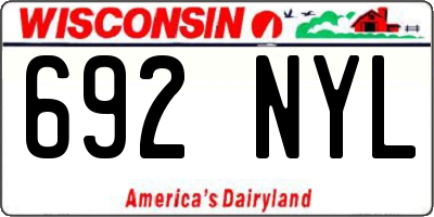 WI license plate 692NYL