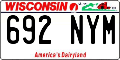 WI license plate 692NYM