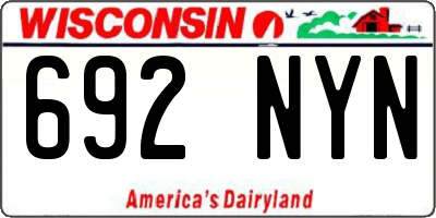 WI license plate 692NYN