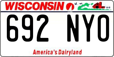 WI license plate 692NYO