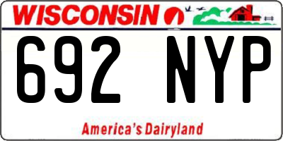 WI license plate 692NYP