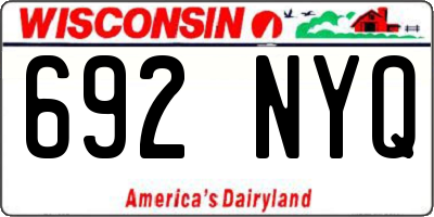 WI license plate 692NYQ