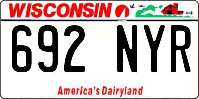WI license plate 692NYR