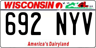 WI license plate 692NYV