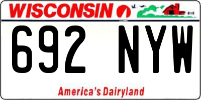 WI license plate 692NYW