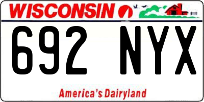 WI license plate 692NYX