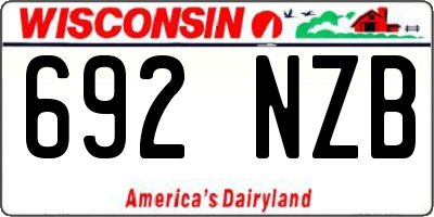 WI license plate 692NZB