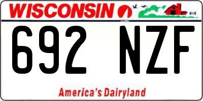 WI license plate 692NZF