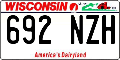 WI license plate 692NZH