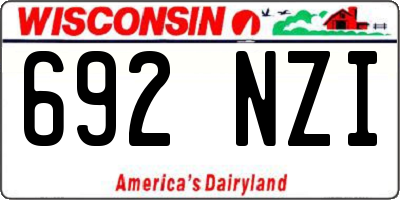 WI license plate 692NZI
