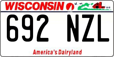 WI license plate 692NZL