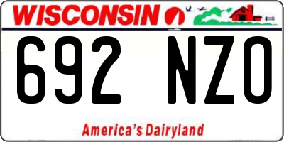 WI license plate 692NZO