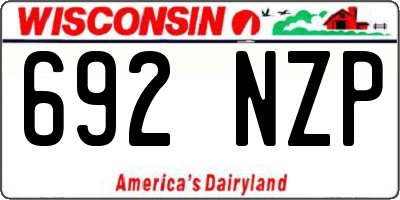 WI license plate 692NZP