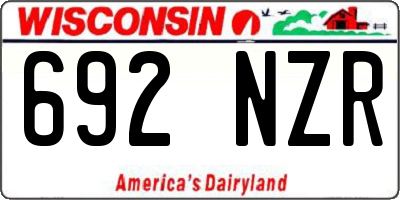 WI license plate 692NZR